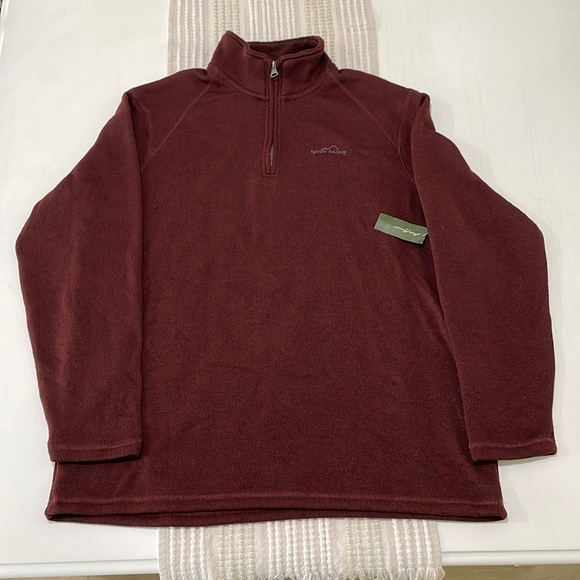 Eddie Bauer Other - NWT Eddie Bauer quarter zip fleece sweater in maroon. 100% polyester. Men’s XL.